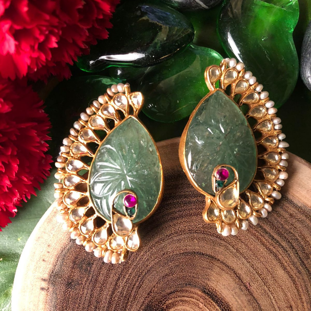GOLD PLATED SILVER EARRINGS Citrine Silver Fashion Jewellery