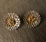 FLOWER POWER CYRSTAL POLKI EARRINGS