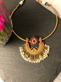 PRAGYA MOTI LAYERED LINES NECKLACE